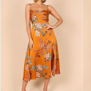 Petal & Pup Floral Orange Midi Dress